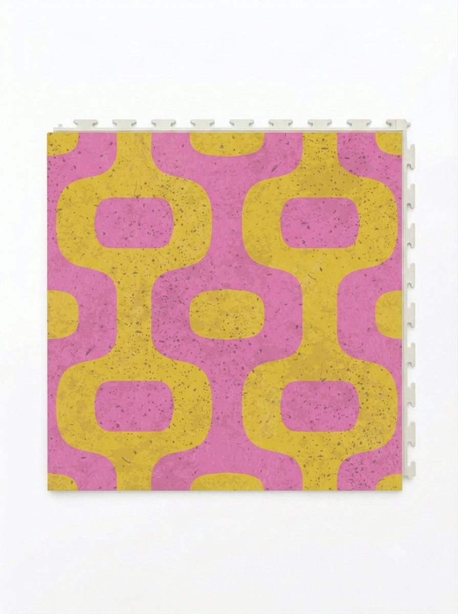 Custom printed pattern onto PVC tile Commercial flooring
