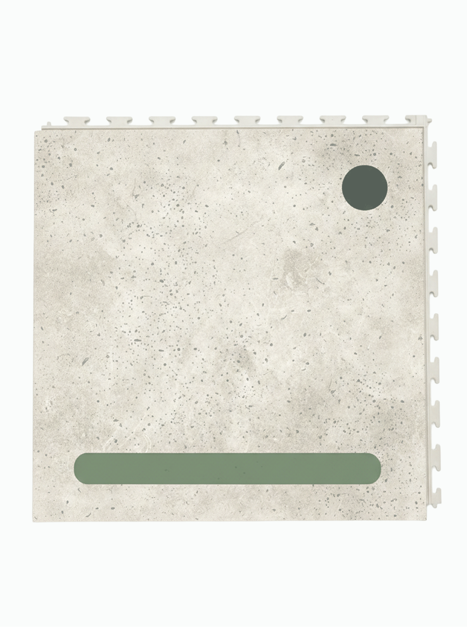 Retro green tile pattern printed onto PVC tiles
