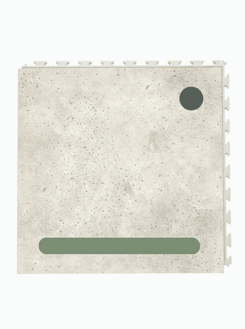 Retro green tile pattern printed onto PVC tiles
