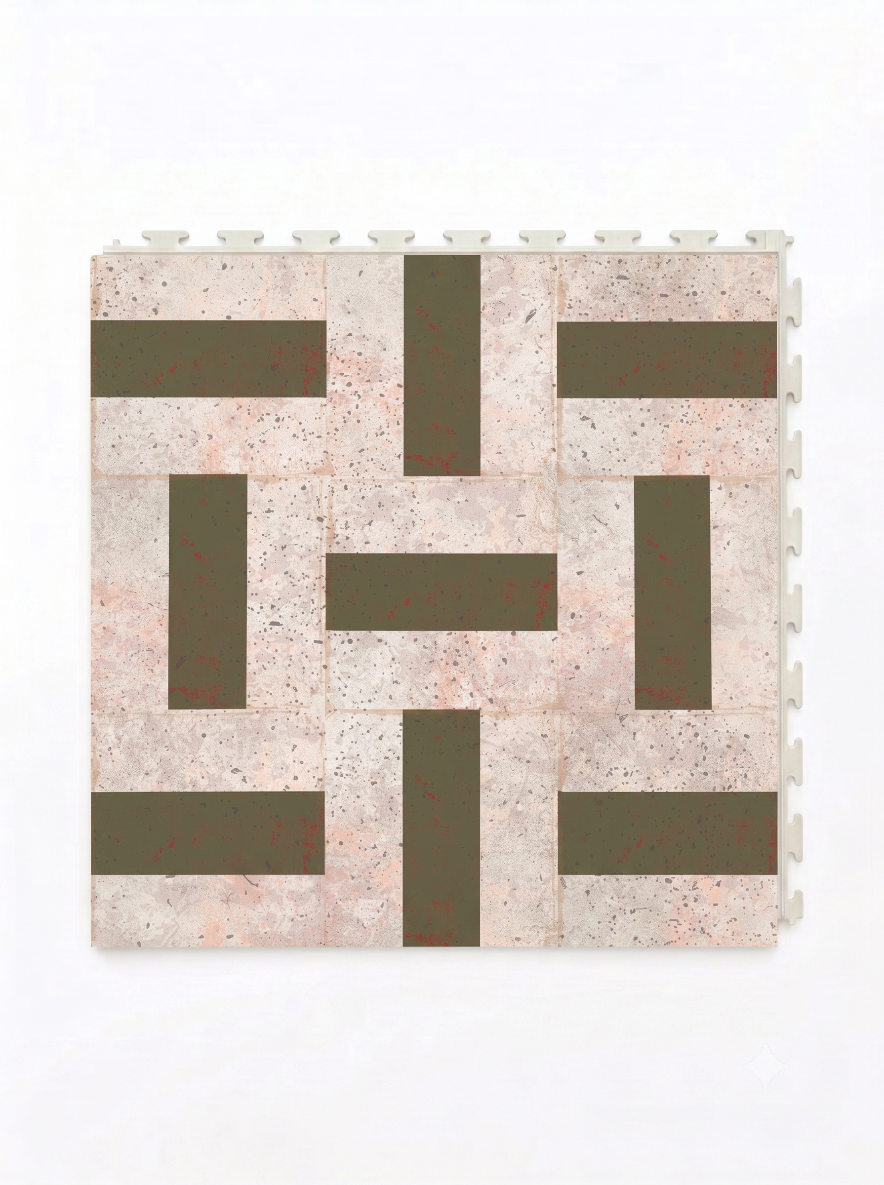 Custom tile pattern printed onto PVC tile green 