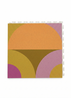 Colorful geometric PVC patterned tile on a white background