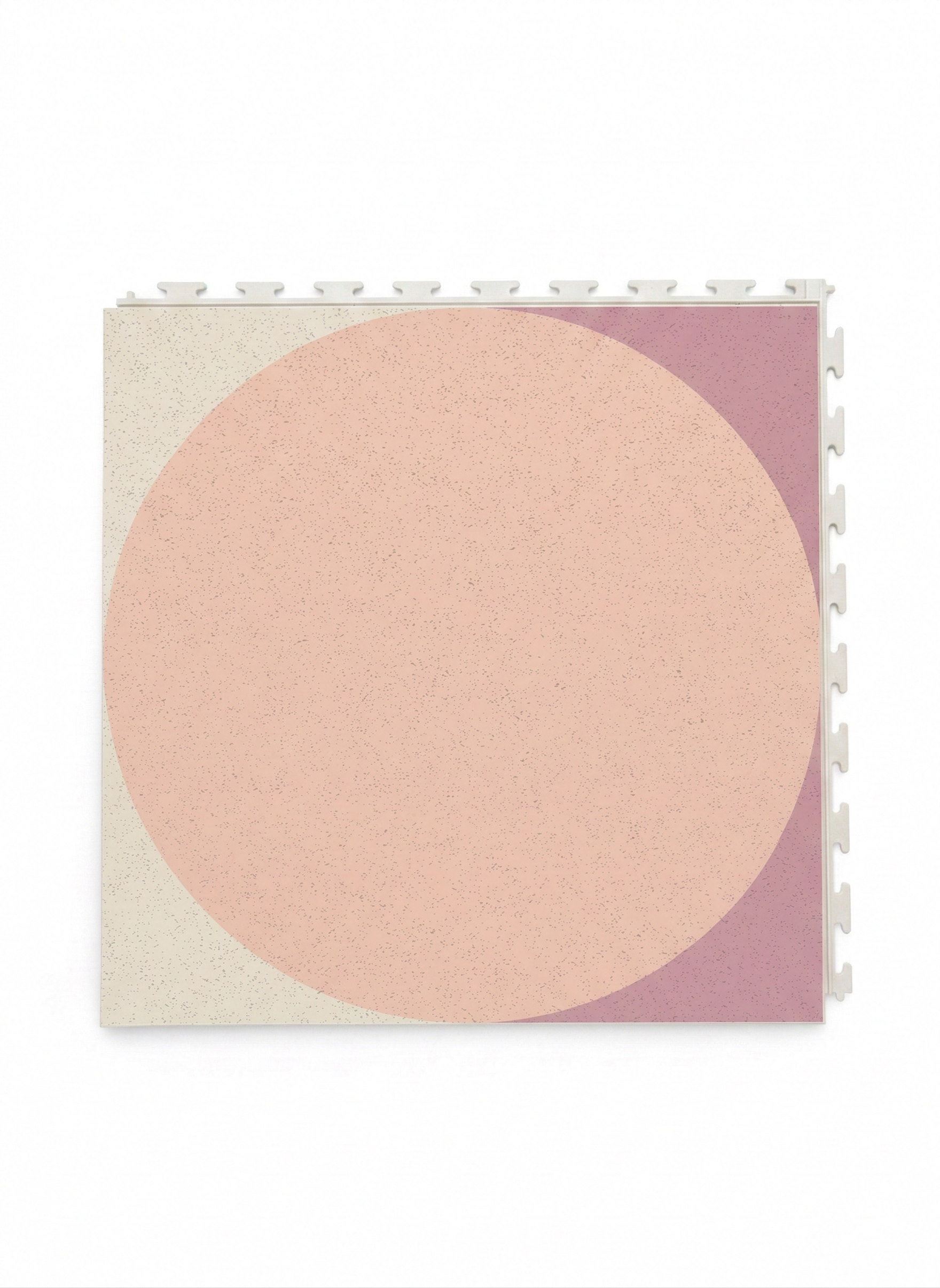 Children's floor  PVC tile a large pink circle on a white background