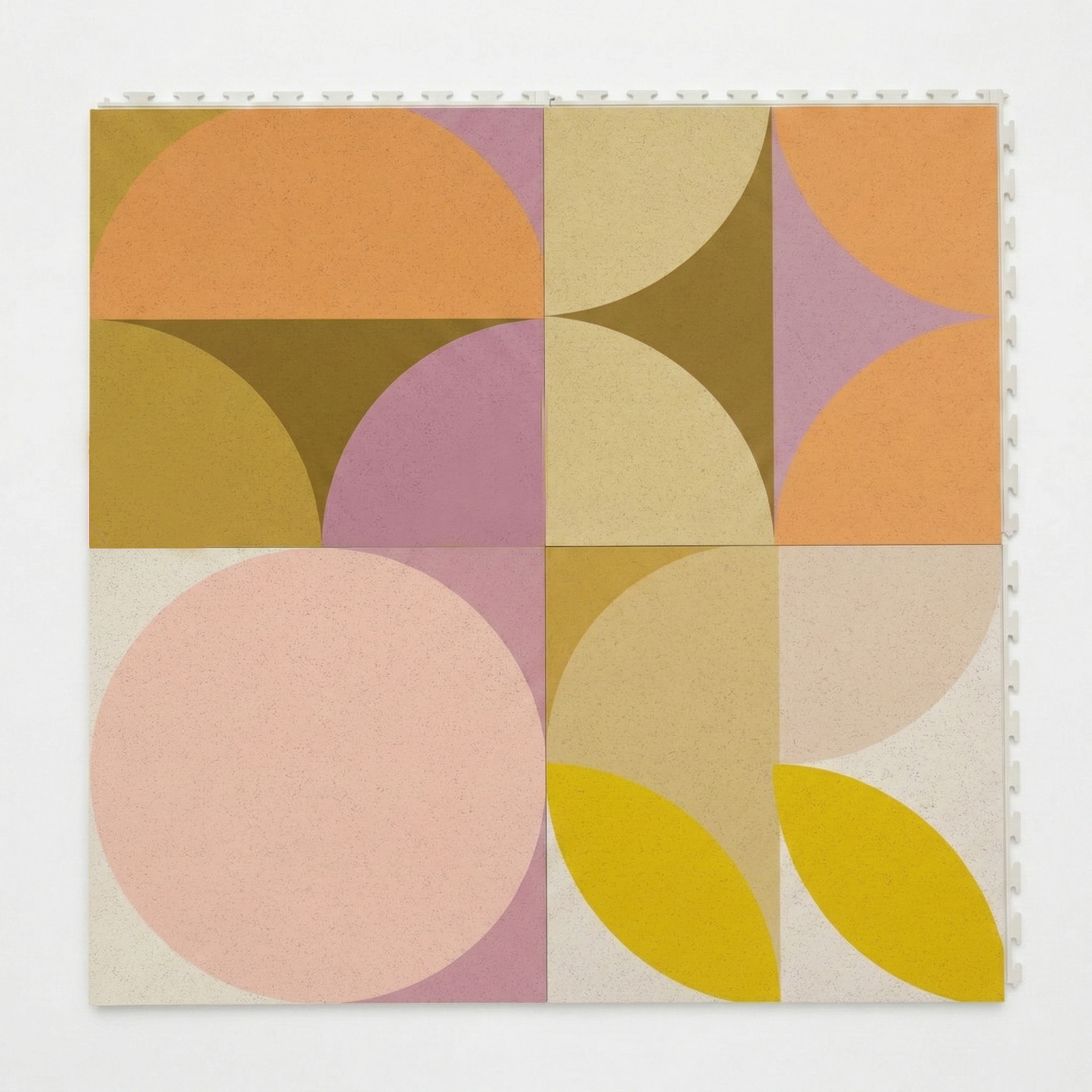 Patterned tile with geometric shapes on a white background custom PVC floor and wall tile