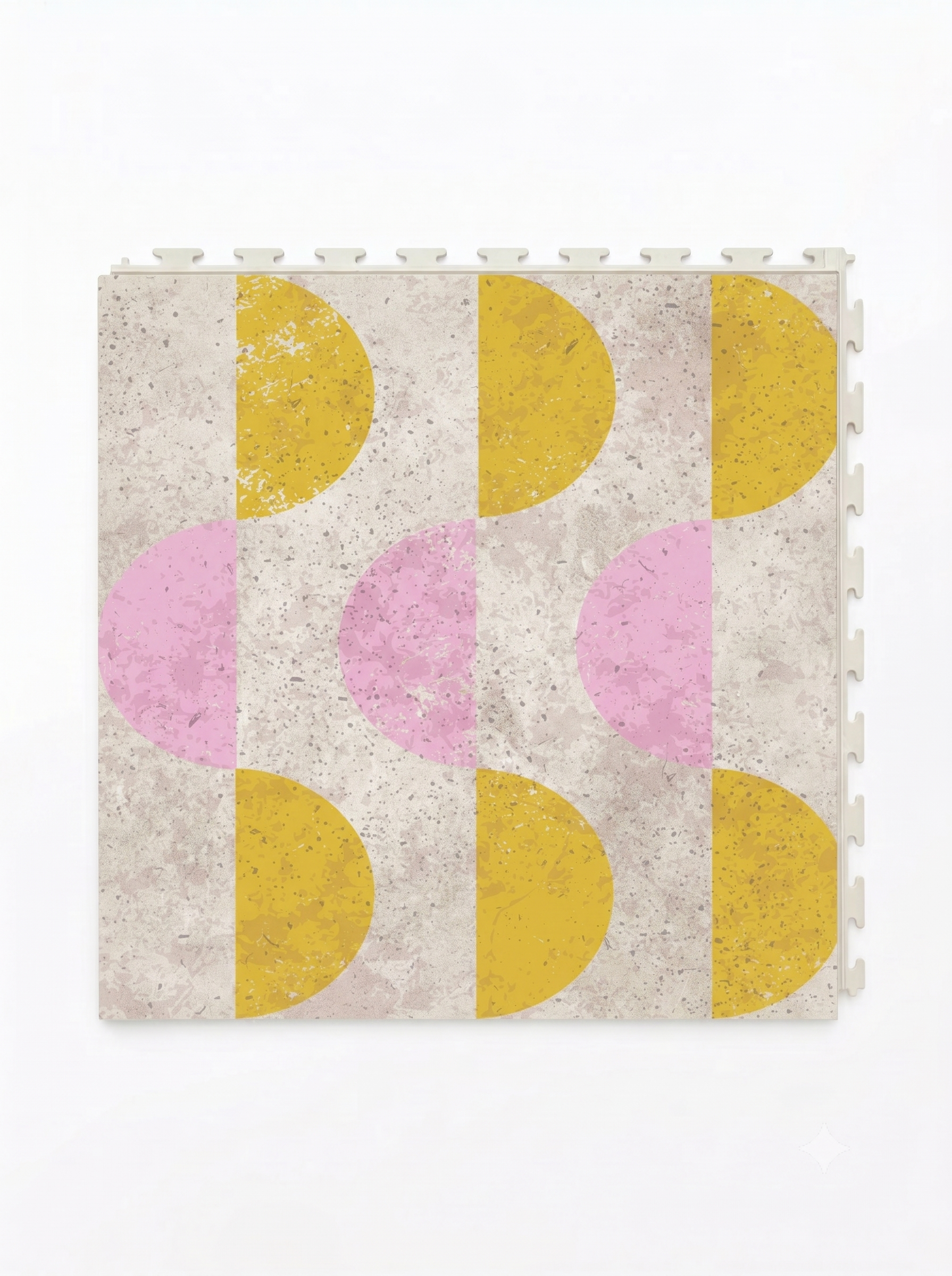 Custom Half circle tile pattern printed onto PVC Tile