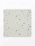 white and green terrazzo floor tile